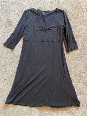 HornyToad V-Neck Empire Waist Charcoal Dress